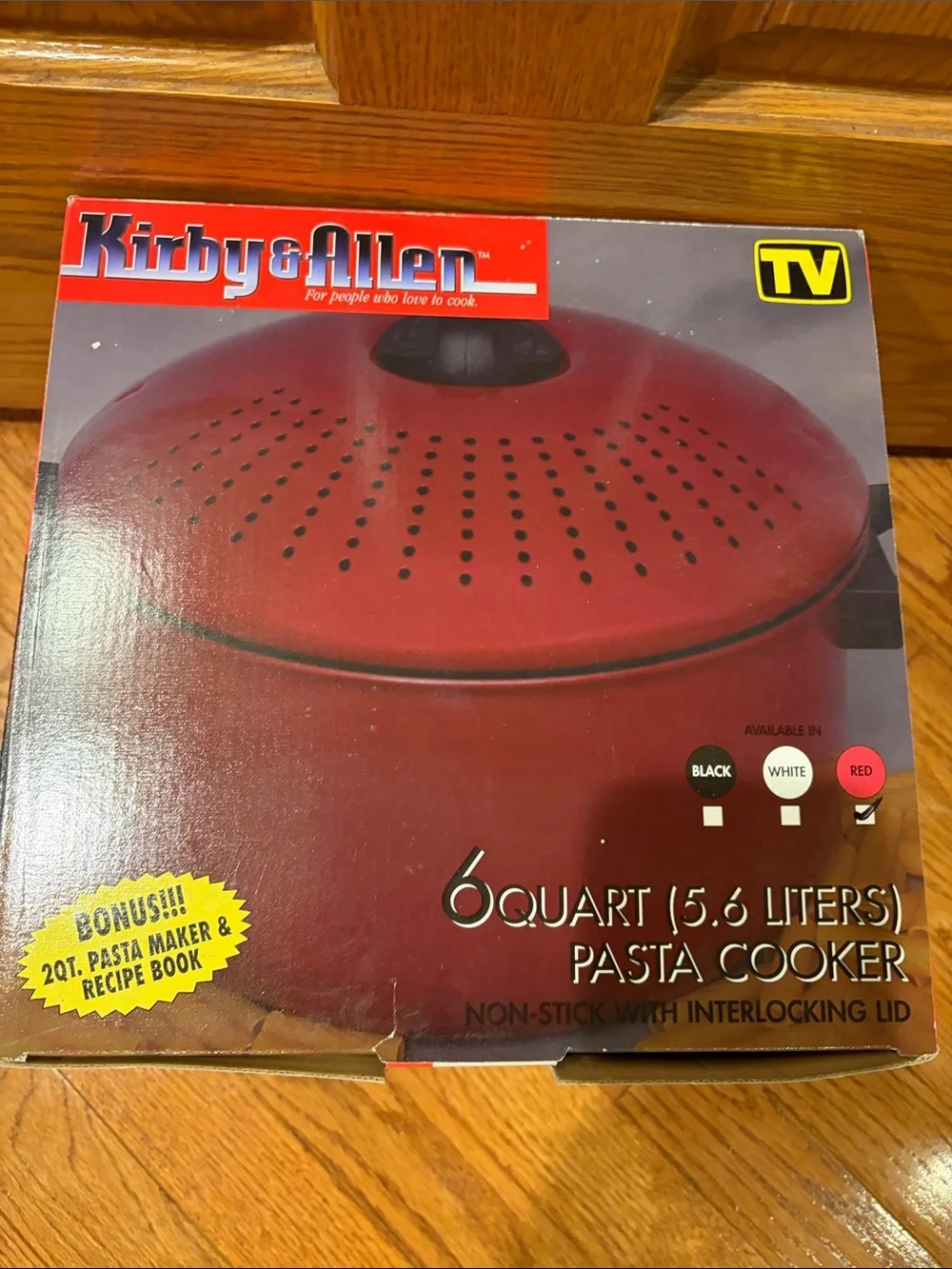 NWT KIRBY & ALLEN 6 Qt. Pasta Maker + Bonus 2 Qt. Pasta Maker Red + recipe book